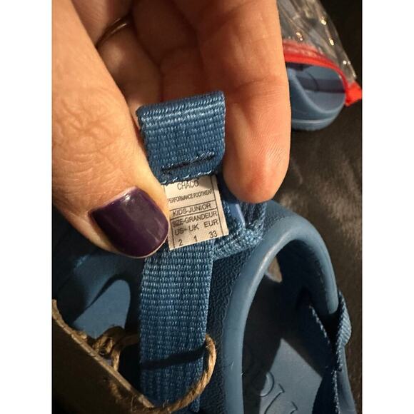 NEW Chacos Chillos Sport Big Kid Blue Sandals, Sz 2, Unisex (C104) - Picture 8 of 10
